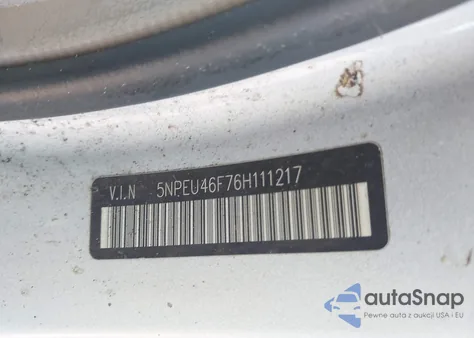 2006 Hyundai Sonata Gls V6/Lx V6 z USA, uszkodzony, nr VIN 5NPEU46F76H111217